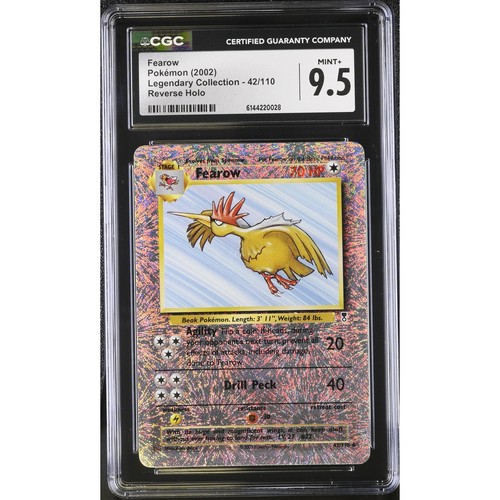 CGC 9.5 MINT+ Fearow 42/110 Legendary Collection Reverse Holo Foil Fireworks