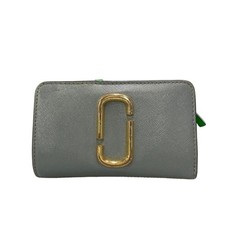 MARC JACOBS Women's Bifold Wallet Gray Leather Used Semester All Sizes