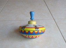 Vintage Ohio Art Spinning Top Toy with Wood Handle