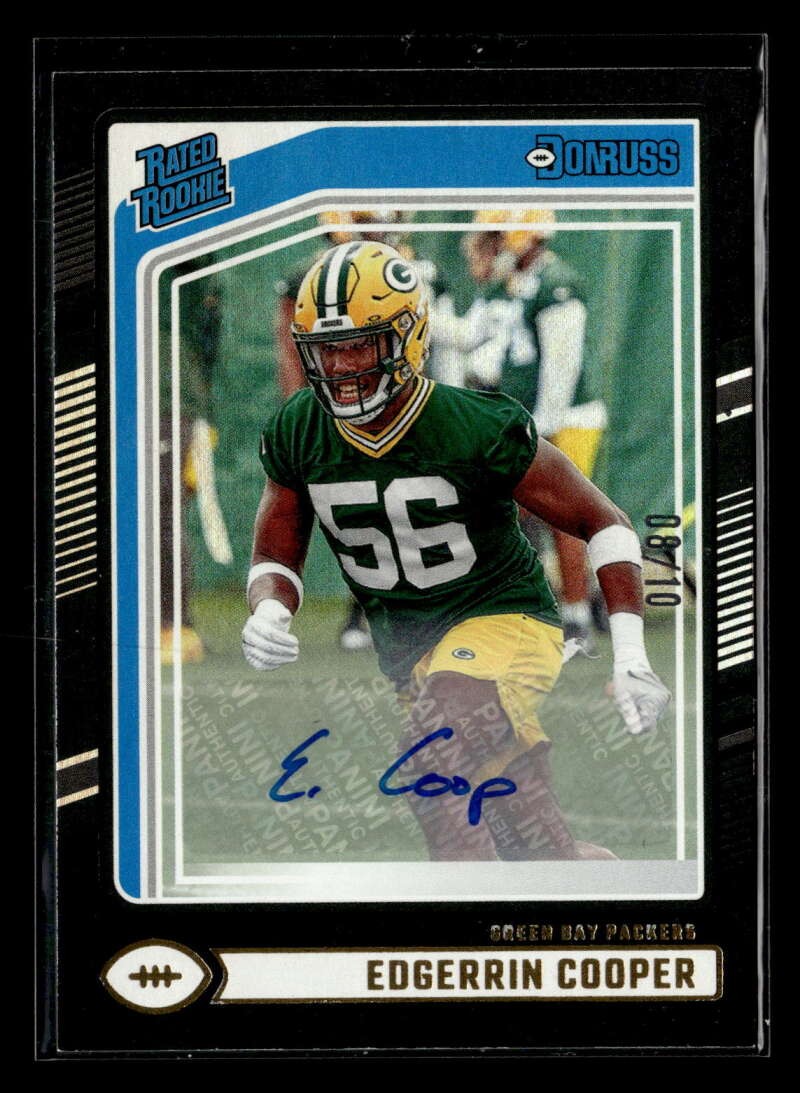 2024 Donruss Edgerrin Cooper Rated Rookie Auto Autograph Black /10 #325 SE1136