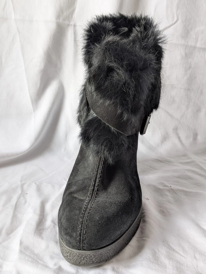 HOOPERS. Bottines daim noir à talon. Fourrure. Quasi neuf. Taille 41 - Photo 2/4