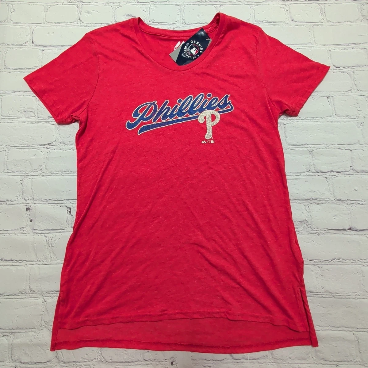 T-shirt Femme Philadelphia Phillies (MLB) - 5th & Ocean - Taille XL, Gris - NEUF