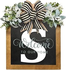 16'' Personalized Last Name Welcomeign, Door Wreaths for Front Door S