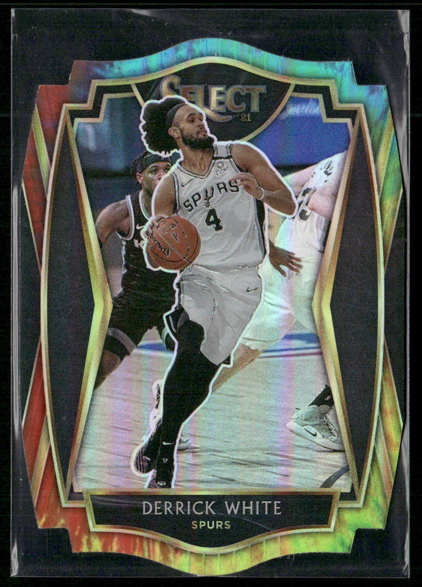 2020-21 Panini Select #141 Derrick White Die Cut Tie-Dye Prizm #/25 SP