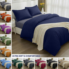 Plain Dyed Duvet Cover Bedding Set Reversible Comforter Cover Sets Queen King Us