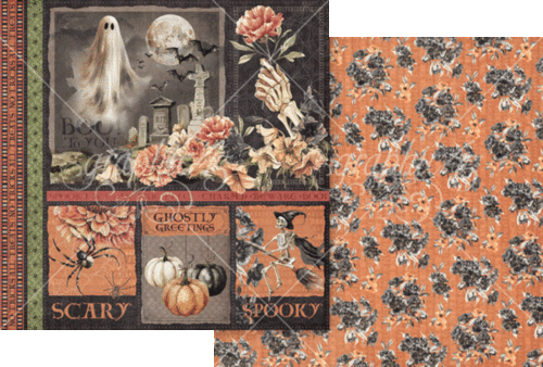GRAFIK 45 "GHOSTLY GREETINGS" 8X8 SAMMLUNGSPAKET HALLOWEEN SCRAPJACK'S PLACE - Bild 2 von 13