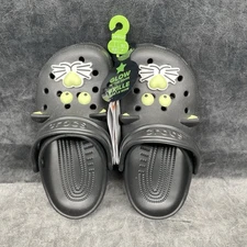 Crocs Kids Unisex Classic Glow in Dark Clogs (Little Kid/Big Kid) Black Cat 1 M