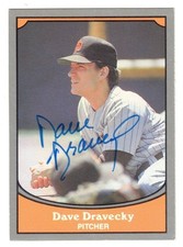1990 PACIFIC TRADING CARD LEGENDS #80 DAVE DRAVECKY IN PERSON AUTO