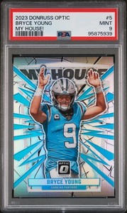 2023 Donruss Optic Bryce Young My House! Holo Prizm RC #5 Panthers PSA 9 MINT!