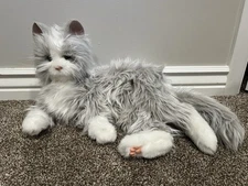JOY FOR ALL Silver Cat White Mitts Interactive Companion Realistic Lifelike Toy