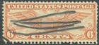 U.S. AIR MAIL POSTAL STAMP (1931) 6 CENTS WINGED GLOBE USED