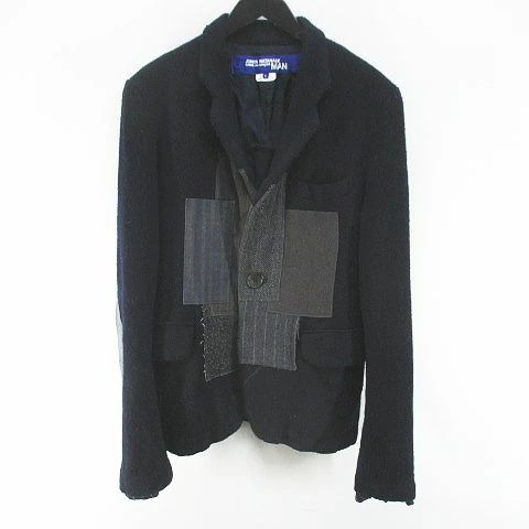 Junya Watanabe Man Patchwork Wool Jacket S Navy U… - image 1