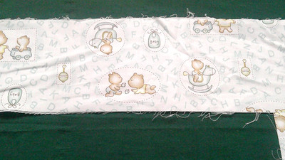 Fabric Red Rooster Juvenile Brown Bears Alphabet Rocking Horse Blocks Bib $1.15