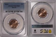 2025 P Lincoln SHIELD 1c Cent  PCGS MS67RD