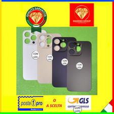 VETRO SCOCCA POSTERIORE IPHONE 14 PRO BACK COVER BIG HOLE BIADESIVO 3M 💎DIAMOND