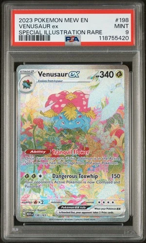 2023 POKEMON MEW EN-151 SPECIAL ILLUSTRATION RARE #198 VENUSAUR EX PSA 9
