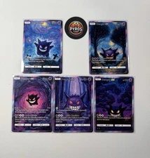 Lot of 5 Custom Made Gengar. Starry Night & Dark Storm Themed. Fan Art Pokemon