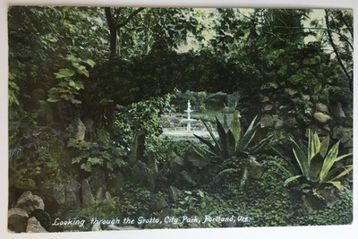 #ad Postcard OR Portland Oregon City Park Looking through Grotto Vintage PC $5.00