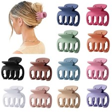 12Pcs Hair Clips for Women 1.8 Inch Small Claw Clips for Thin Hair Colorful