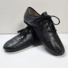 DANSKIN Ladies 6 Girls 4.5 Split Toe Jazz Shoes Black Dance