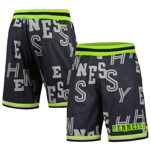 Pantalones Cortos Para Hombre Mitchell & Ness Negros NBA x Hennessy Neón Concreto Día del Juego