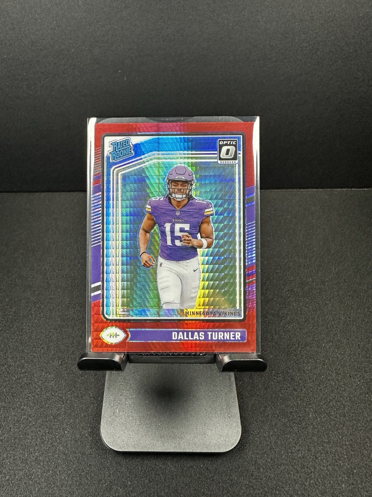 2024 Donruss Optic Dallas Turner #224 Red Hyper Prizm Rated Rookie Vikings RC