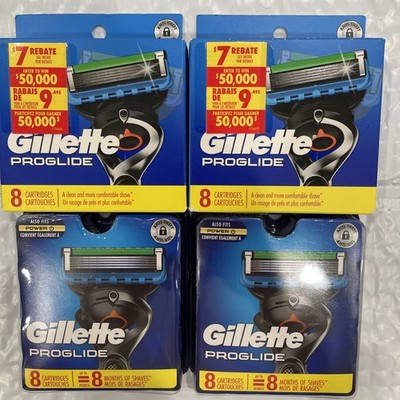 4 Lot Gillette ProGlide Power 8 Count Refill Cartridge Each. 32 Total Cartridges