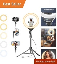 Versatile 12'' LED Ring Light with 62'' Tripod Stand for Ultimate Video Lighting