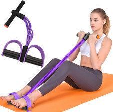 Resistance Bands with Handles, 6-Tube Elastic Foot Pedal Resistance Bands, Natur