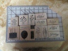 14 assorted years Stampin Up wm rubber stamps Different themes Sentiments