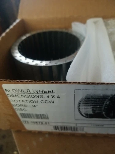 PROTECH/RHEEM 70-19679-01 4" X 4" DIA CCW GALVANIZED BLOWER WHEEL 1/4" BORE