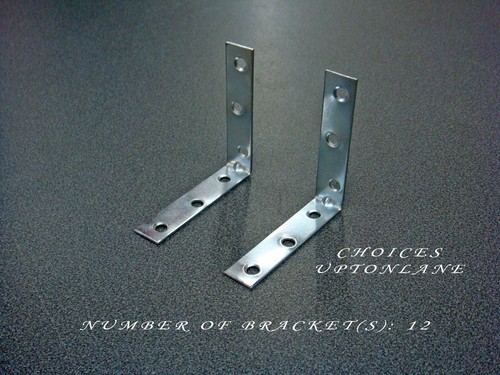 CORNER L SHAPE BRACE FIXING SELF SUPPORT ANGLE JOINT ZINC PLATED BRACKET 75MM - Picture 9 of 11