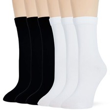 Thin Crew Socks for Women Soft Cotton High Calf Boot Socks Ladies Tall Socks ...