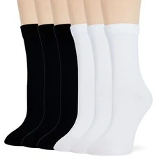 Thin Crew Socks for Women Soft Cotton High Calf Boot Socks Ladies Tall Socks ...