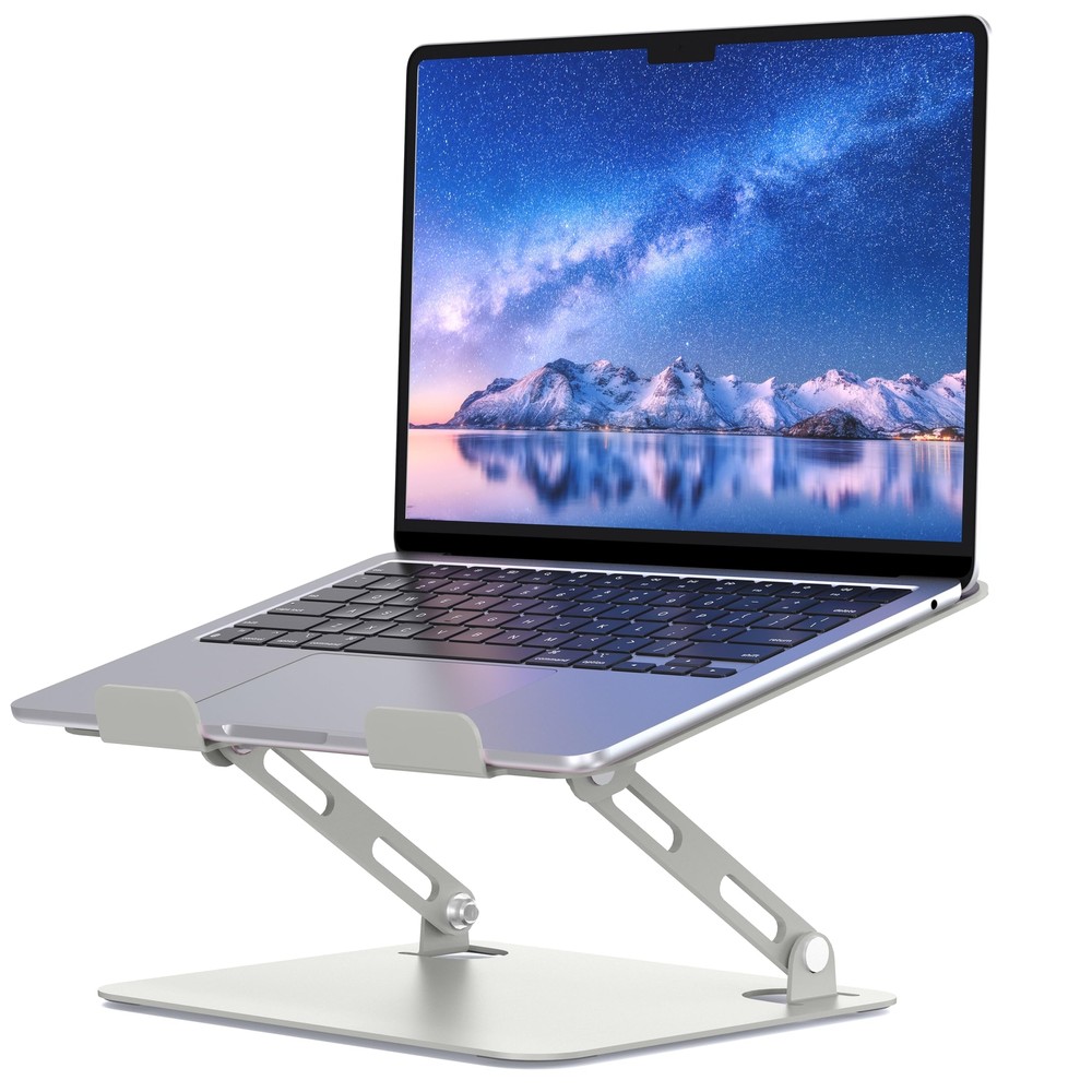 Laptop Stand for Desk Adjustable Laptop Riser Ergonomic Design Light Grey