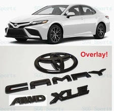 2018 - 2024 TOYOTA CAMRY XLE AWD GLOSS BLACK EMBLEM BADGE LETTERS OVERLAY KIT