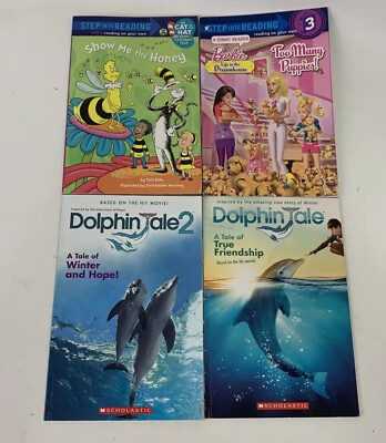 Lot of 4 Beginner Chapter Books: Dolphin Tale, Dolphin Take 2, Show Me The Honey