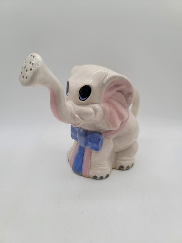Annaffiatoio elefante vintage 1978 tronco portafortuna ceramica vaso 9" - Foto 5 di 8
