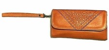 Moroccan Handmade / Artisanal Leather Cards Money Wallet 7.5" by 4"  12 pockets