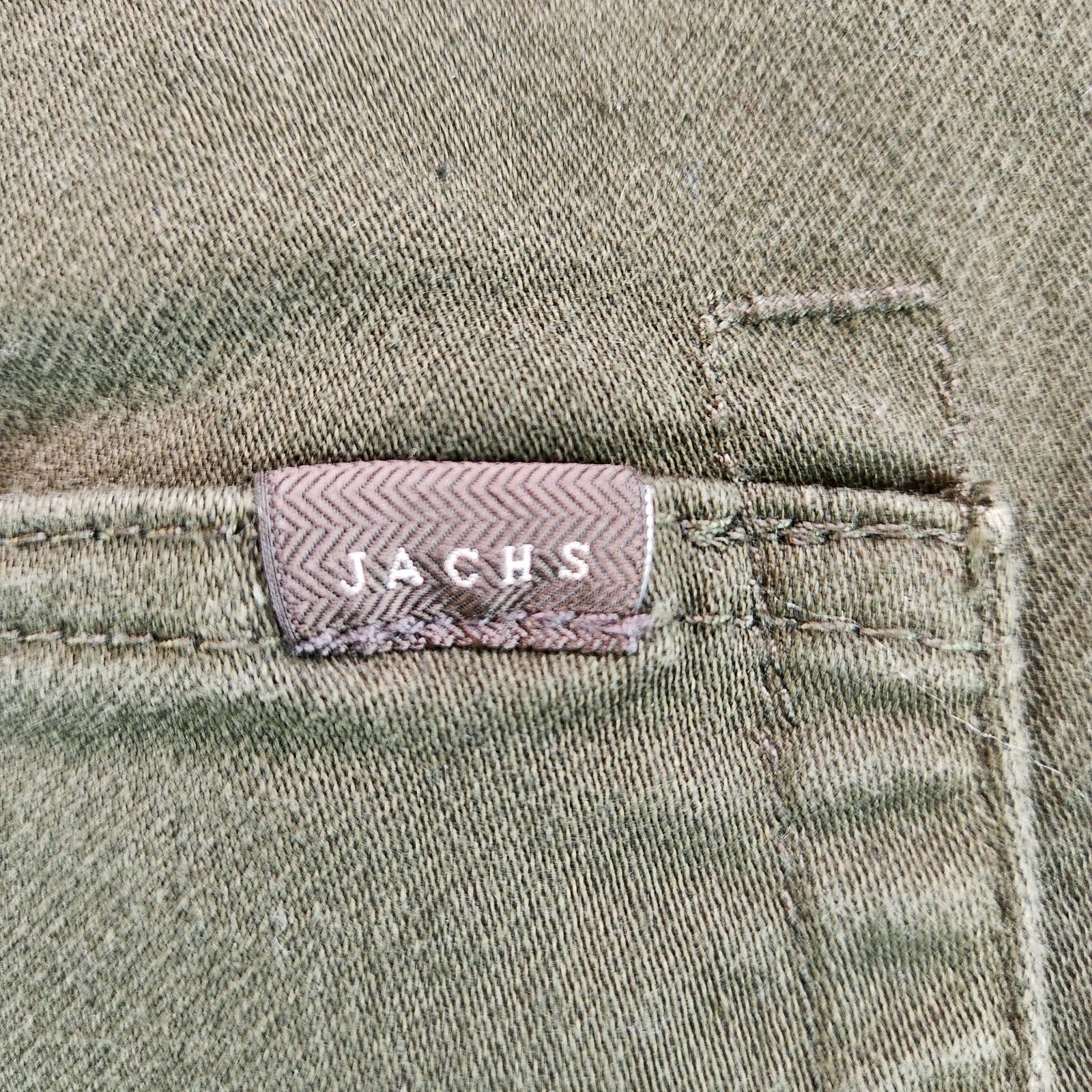 Jachs New York Jeans Men's 34 Green Cotton Stretch Mid-Rise Straight Leg Zip Fly