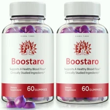 (2 Pack) Boostaro Male Vitality Gummies for Advanced Blood Flow Support