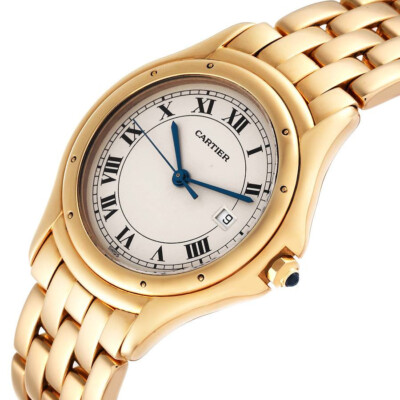 #1のXXLサイズ Cartier Panthere Cougar Large 18kt Yellow Gold Blue Hands