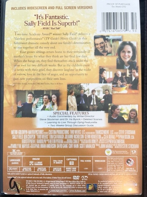 TWO　WEEKS　DVD-BOX DVD Two Weeks DVD 2006 comedy drama movie cancer Sally Field Ben