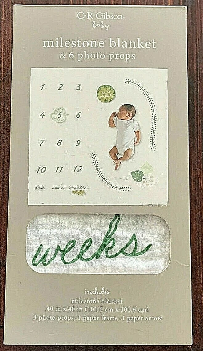 C R Gibson Milestone Blanket And 6 Props New