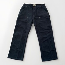 Vtg Carhartt EB136 BLK Double Knee Jeans Mens Actual 33x28 European Dungaree HTF