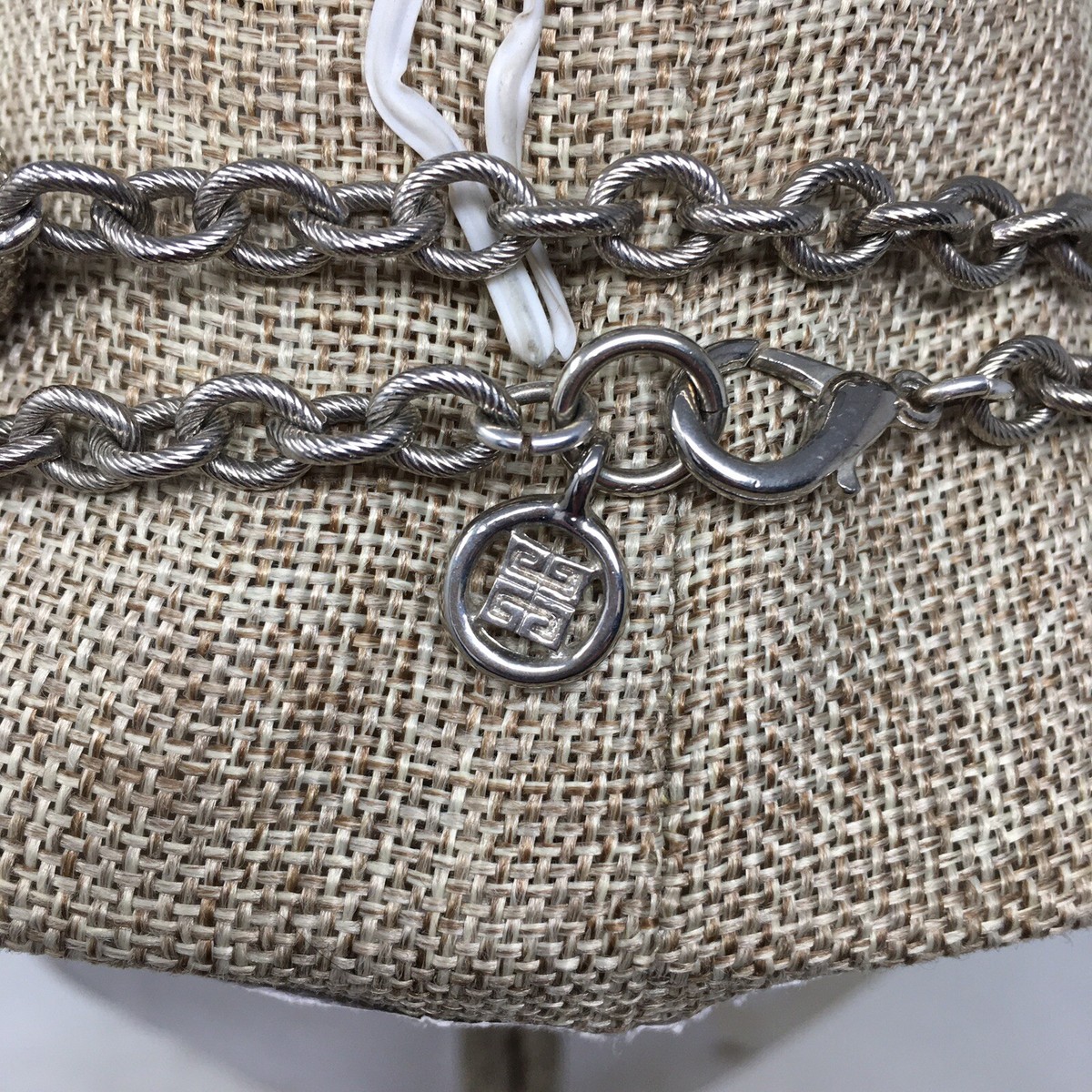 Givenchy Vintage 1980s Chain Belt Silver/ Pearl Stations 36\