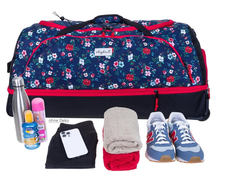 Reisetasche Trolley Damen Mädchen Elephant Cruiser groß 13025 Flower Blau +g - Bild 3 von 4