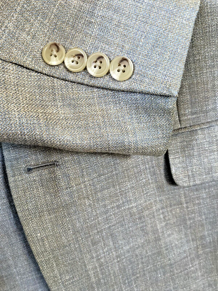 Blazer Abrigo Deportivo IBIZA Azul Tostado Talla 42 Texturizado Seda Lino Lana Foto 4 de 4