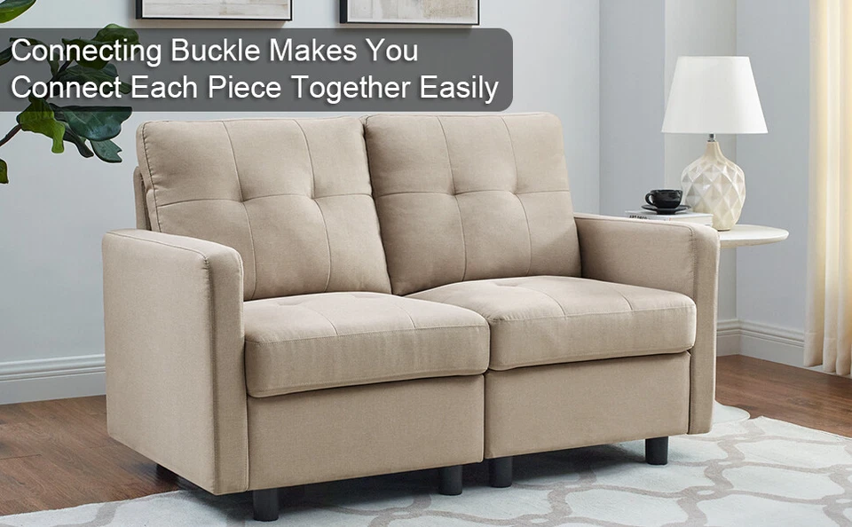 Moderno Juego de Sofá Seccional Modular DLY Sofá Tapizado de Tela Sala de Estar Foto 4 de 4