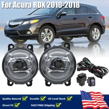 Front Bumper Fog Light Driving Lamp w/Wiring Switch Kit For Acura RDX 2010-2018